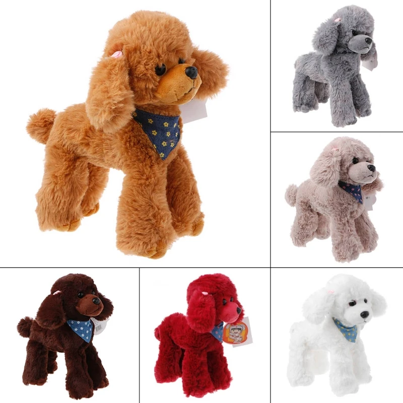 Mainan Mewah Anjing Poodle Simulasi Tinggi Anak Anak Hadiah Doll