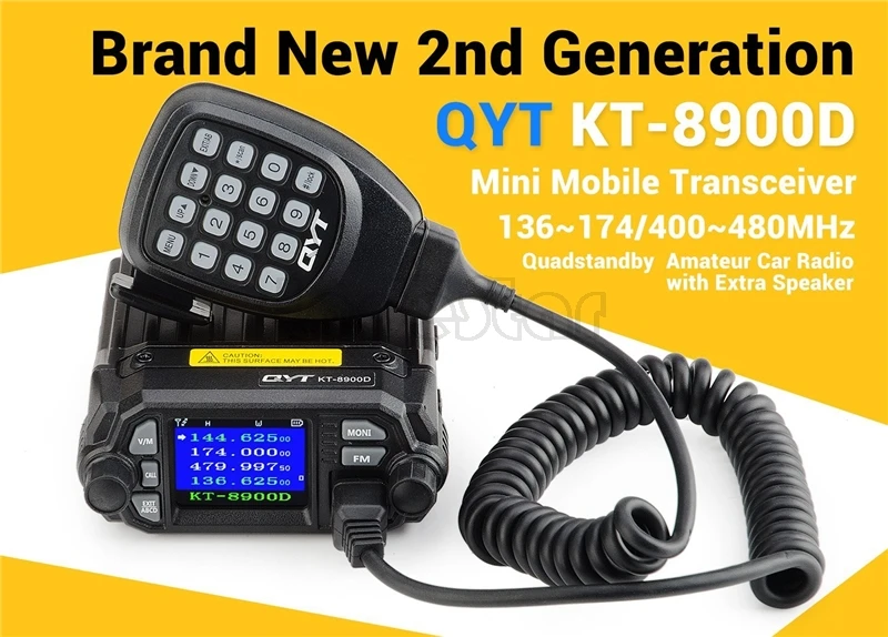 QYT KT-8900D kt8900d мини мобильная рация FM радио VHF UHF двухдиапазонный 25 ватт цветной ЖК-дисплей 200 канальный четырехканальный режим ожидания