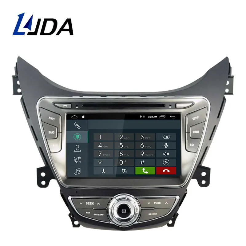Top LJDA Android 9.1 Car dvd player for Hyundai Elantra/Avante/I35 2011 2012 2013 2 Din Car Radio gps navigation stereo multimedia 1