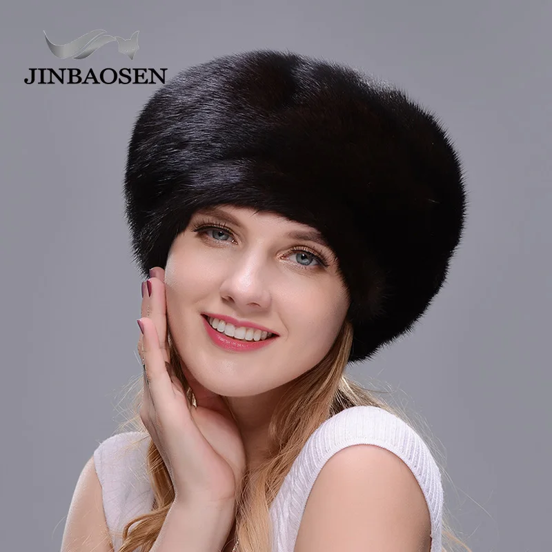 JINBAOSEN русская зимняя полностью замшевая шапка с роскошной модной черной толстой