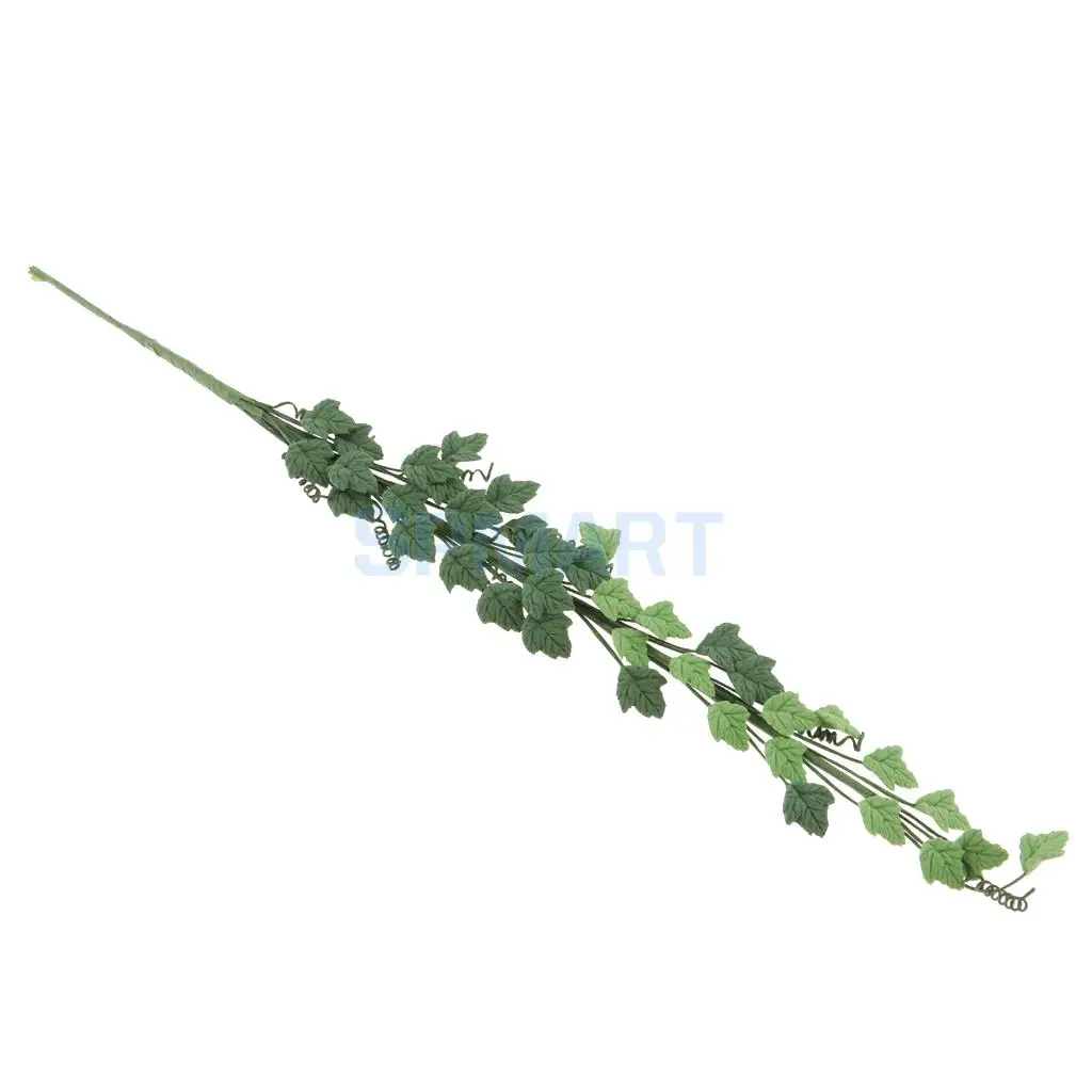 MagiDeal 1/12 Scale Clay Boston Ivy Leaves String Rose Bouquet for Dollhouse Living Room Plant Room Garden Furniture Decor
