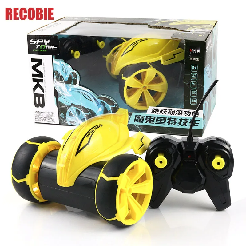

RECOBIE 1:12 RC Car Rolling tumbling Vehicle Remote Control Cars Devil Fish LED Light Spin Stunt Toys qw0030