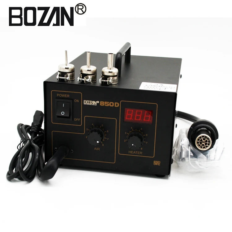 

BOZAN 850D BGA SMD Rework Station 350W Digital ESD Hot Air Gun Soldering Station For Welding Repair Tools Kit 270W 850A