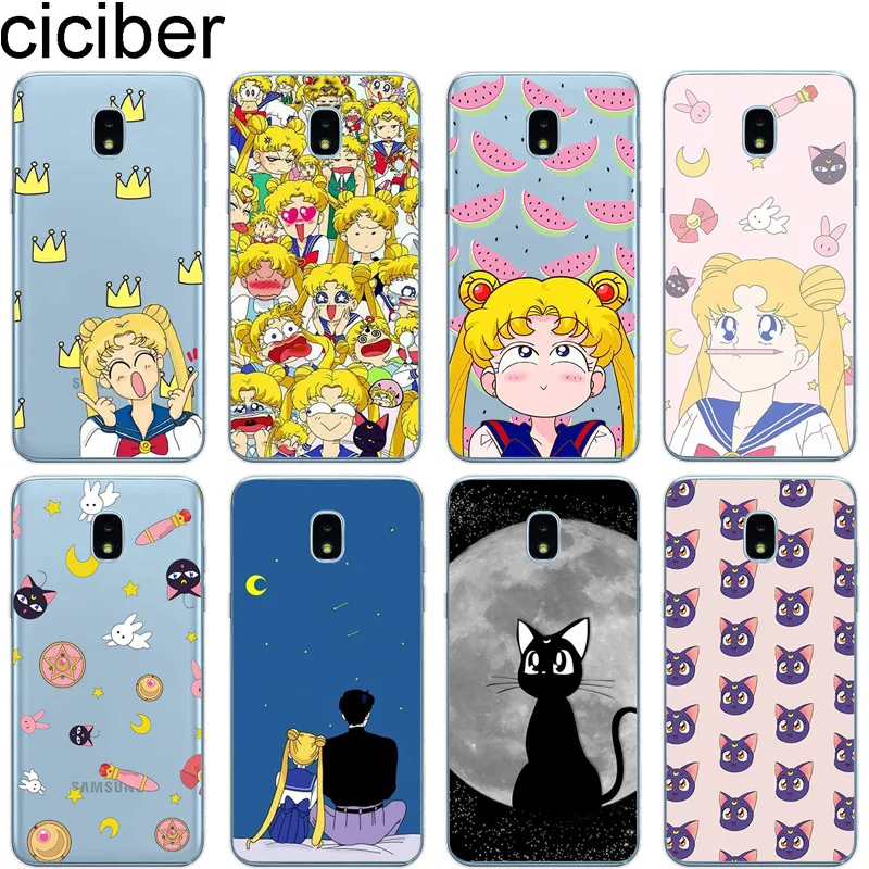 

ciciber Sailor Moon Phone Case for Samsung Galaxy J6 J5 J2 J3 J4 J1 J7 J8 Pro Core Prime mini 2017 2018 2016 Soft TPU Cover Capa