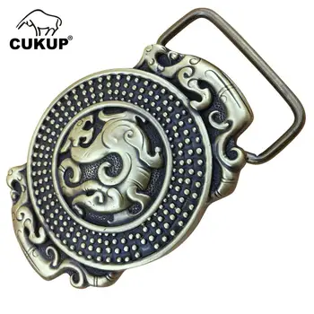 

CUKUP Chinese Unique Design The Tang Dynasty Dragon Brass Buckle Metal 3.7-3.9cm Wide Belt Cowboy Buckles Only for Men BRK031