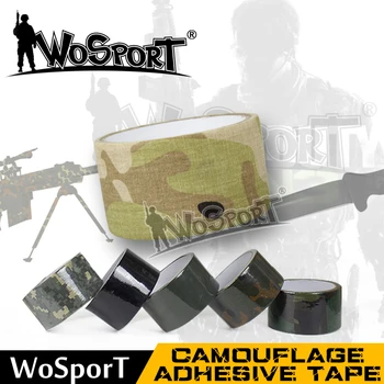 

WoSporT Army Camouflage Tape Good Adhesive DIY Strong Fabric Stealth Wrap Outdoor Hunting Shooting Military Airsoft Accessories