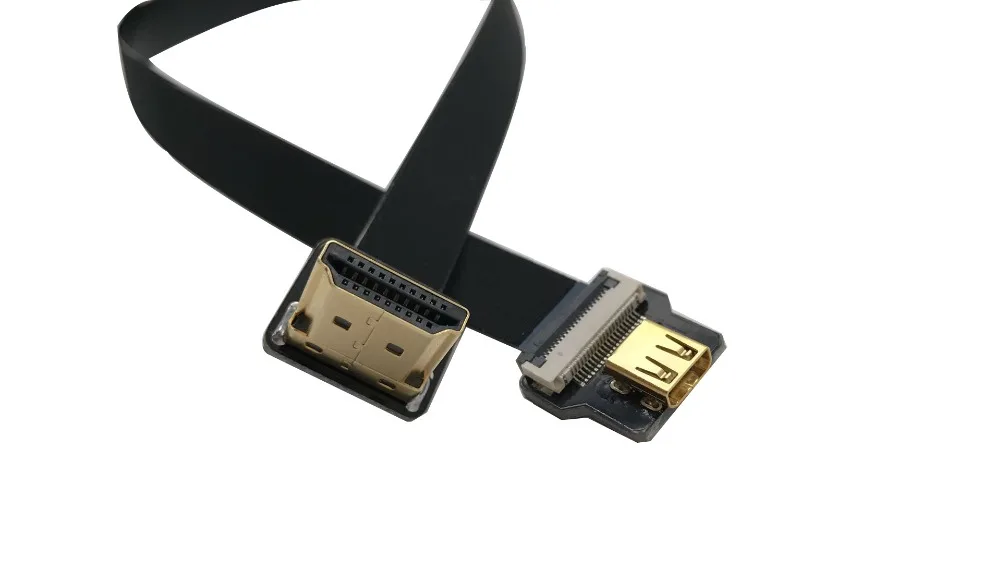 5 см/10 см/15 см/20 см/30 см ультра тонкий кабель HDMI Micro прямые штекерным Стандартный до угла Мужской плоский мягкий кабель FPV-системы
