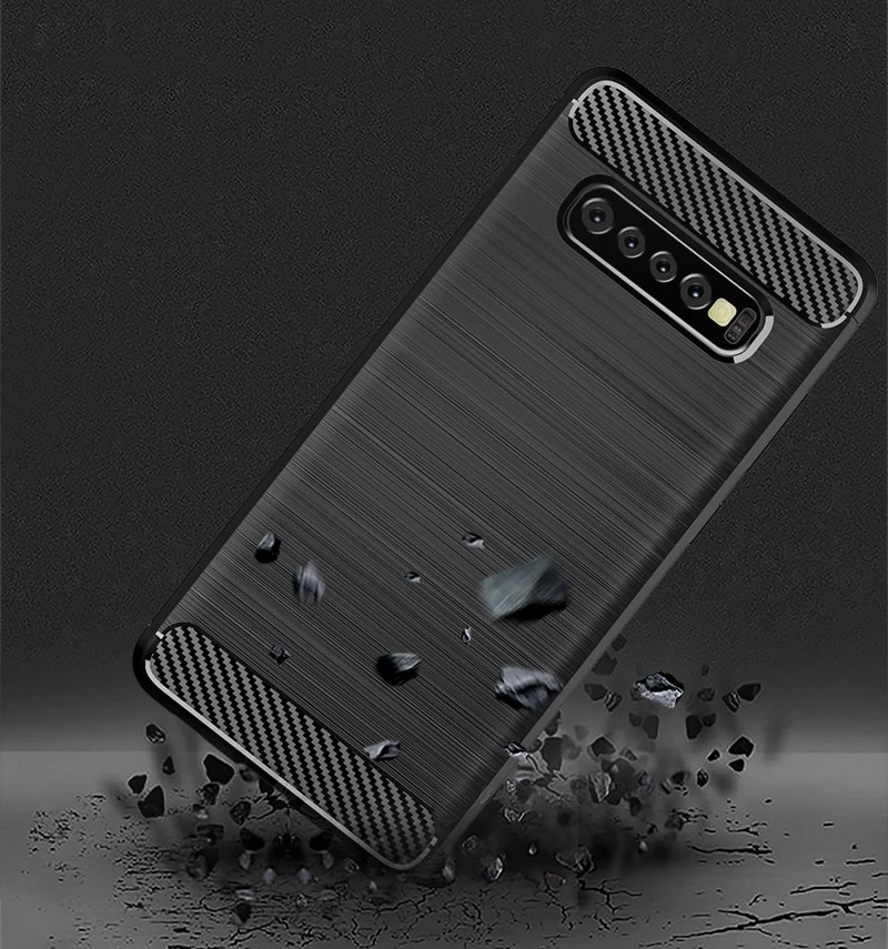 For Galaxy S10 Plus Cover Shockproof Carbon Fiber Soft Silicone Phone Back Case for SSMSUNF S10+ S10E Protective Bumper Fundas (5)