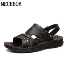 Мужские летние сандалии; высокое качество; повседневные сандалии из натуральной кожи; Мужские Пляжные шлепанцы; мокасины; zapatillas; размеры 38-44; 321m