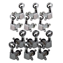 Guitar Tuning Pegs Tuners Machine Heads Full Closed Tuning Peg Sliver/Black for Electric/Acoustic Guitar Guitar Tuning Pegs Tuners Machine Heads Full Closed Tuning Peg Sliver/Black for Electric/Acoustic Guitar
