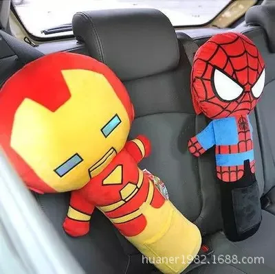 ФОТО 55cm artoon the Avengers plush toys Spiderman car safety belt pillow   baby comfort pillow  3 styles free shipping