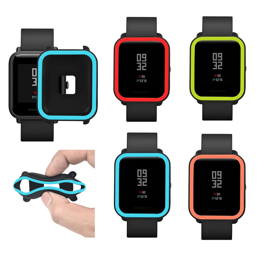 Силиконовый защитный чехол для Huami Amazfit Bip Youth Watch двухцветный полноразмерный с