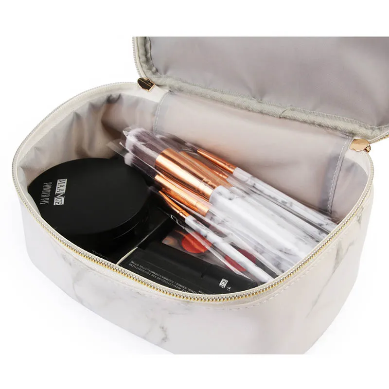 Мраморная косметическая сумка Портативная, для путешествий, косметическая сумка-Органайзер, Многофункциональный косметический чехол на молнии, сумка для туалетных принадлежностей для женщин