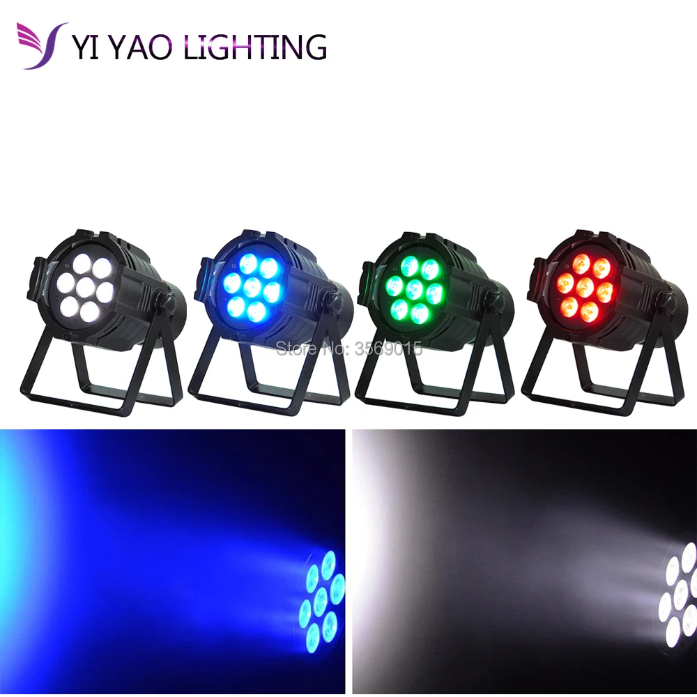 

4pcs/lot 7X12W LED Par light RGBW 4in1 flat par led DMX control disco lights professional dj equipment stage lighting