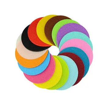

Hot Sell Round honeycomb silicone insulation placemat kitchen non-slip waterproof plate Anti-scalding casserole pad Thicker