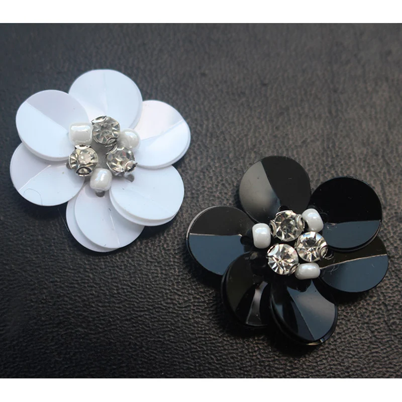 

5Piece Crystal flower patches sew on shining applique clothes sweater shoes bags patch DIY accessories RP70