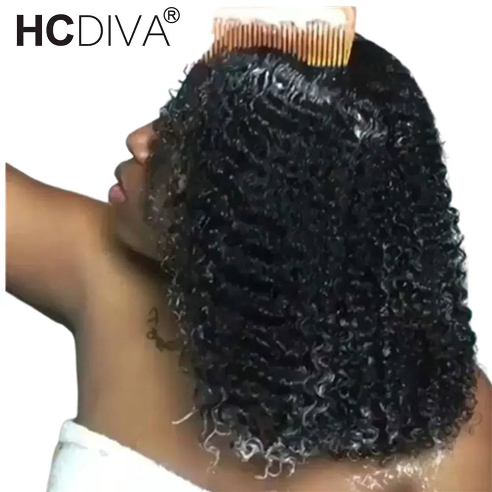 Short Bob Wig Curly Lace Frontal Human Hair Wigs For Black Women 150% Brazilian Remy Human Hair Wigs Pre Plucked With Baby Hair