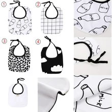 Шарф полотенце для маленьких мальчиков и девочек в сеточку с рисунком из мультфильма; цвет черный, белый; 4 стиля