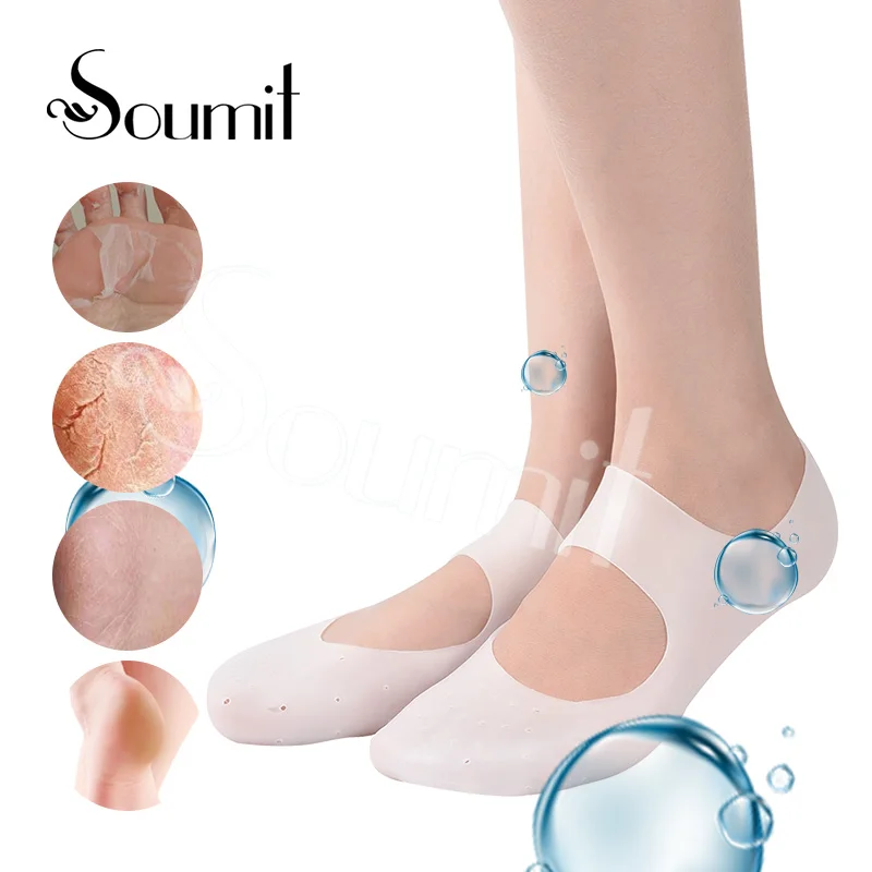 Soumit Silicone Gel Foot Moisturizing Exfoliating Sock Arch Support for Women Men Dry Hard Cracked Skin Buffer Insert Soumit Silicone Gel Foot Moisturizing Exfoliating Sock Arch Support for Women Men Dry Hard Cracked Skin Buffer Insert