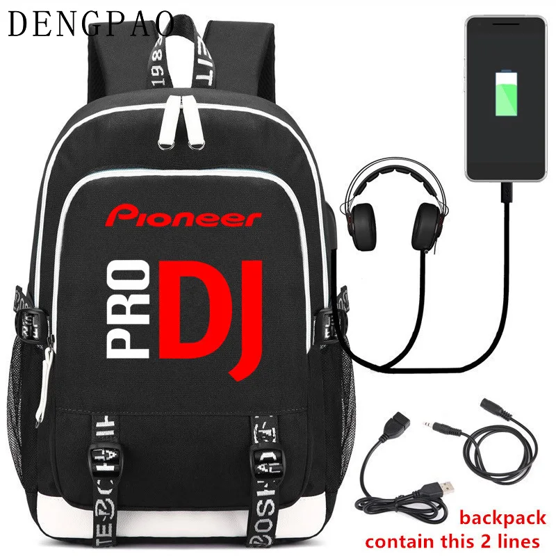 

DENGPAO Pioneer DJ PRO laptop black backpack USB school bags for teenagers boys girls child fashion bookbag children's satchel