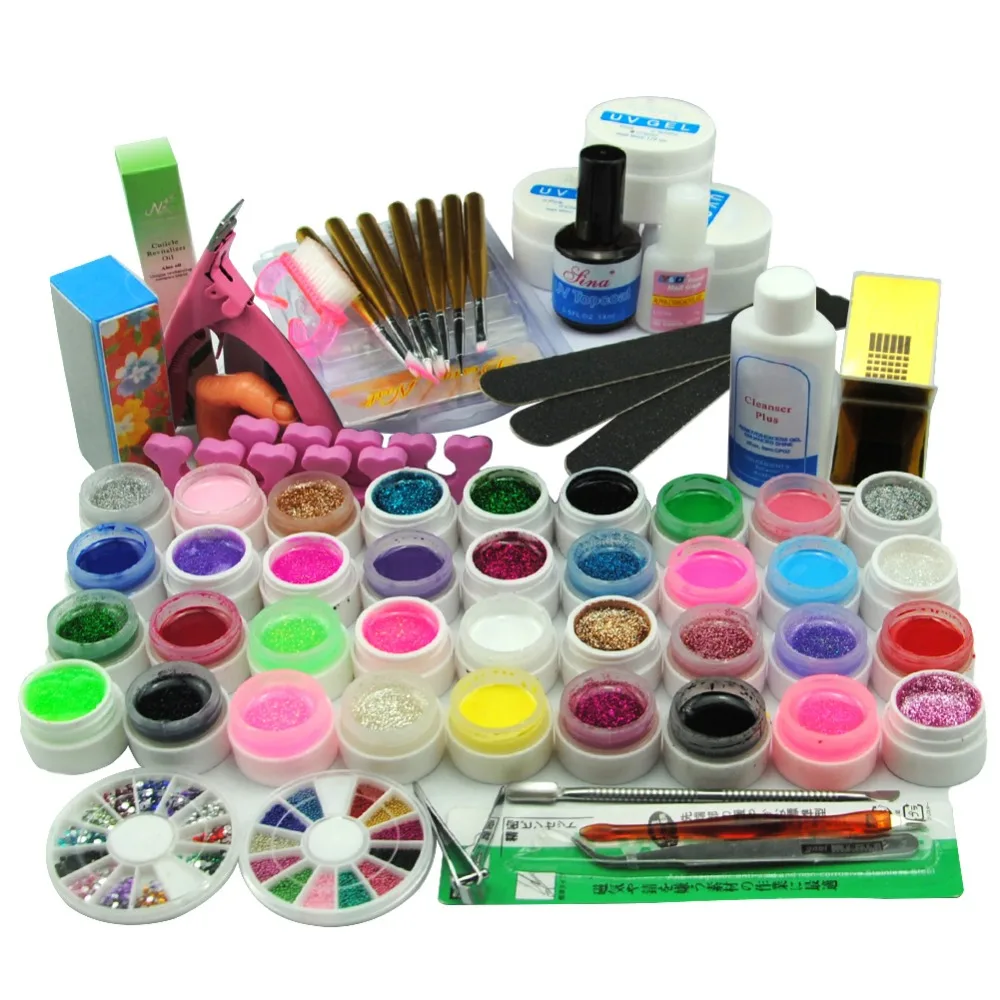

Manicure Set Kit Nail Gel 36 Colors UV Gel Manicure Tools Nail Art Set Nail Extension Set