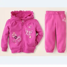Спортивный костюм для девочек от 2 до 6 лет г. розовый одежда для маленьких девочек кофта с капюшоном штаны детские спортивные костюмы куртка с капюшоном+ штаны