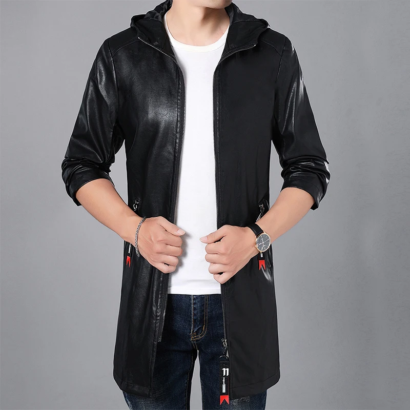 M ~ 4XL! Модная молодежная куртка средней длины с капюшоном пальто мехом для мужчин