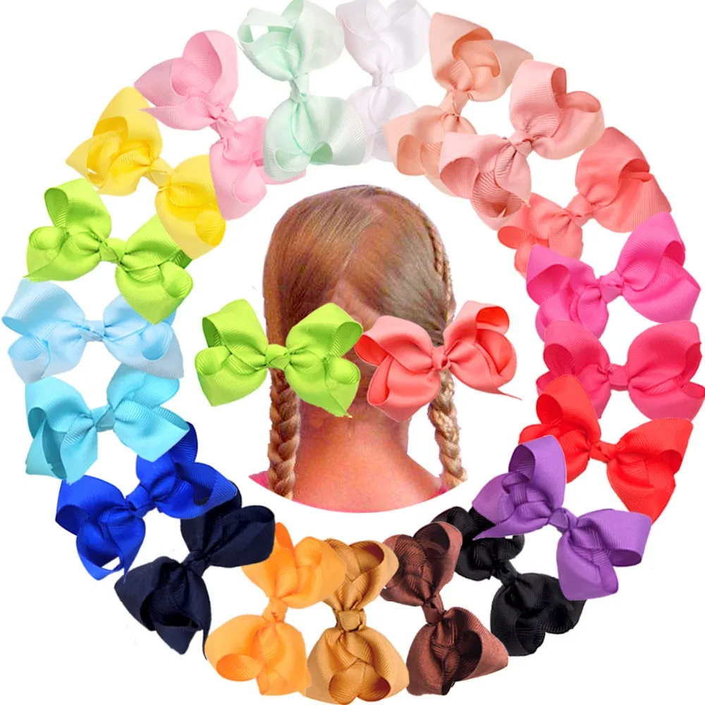 

20pcs 4.5 Inch Kid Girls Large Ribbon Hair Bows Clips Accessories for Toddlers Kids Girls hair Accessories
