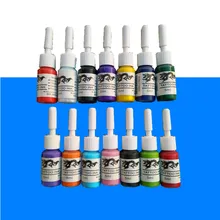 14 бутылка чернил для татуировки набор 5 мл татуировки чернила цвета длинные-Последние Яркие цвета черные чернильные татуировки комплект поставки