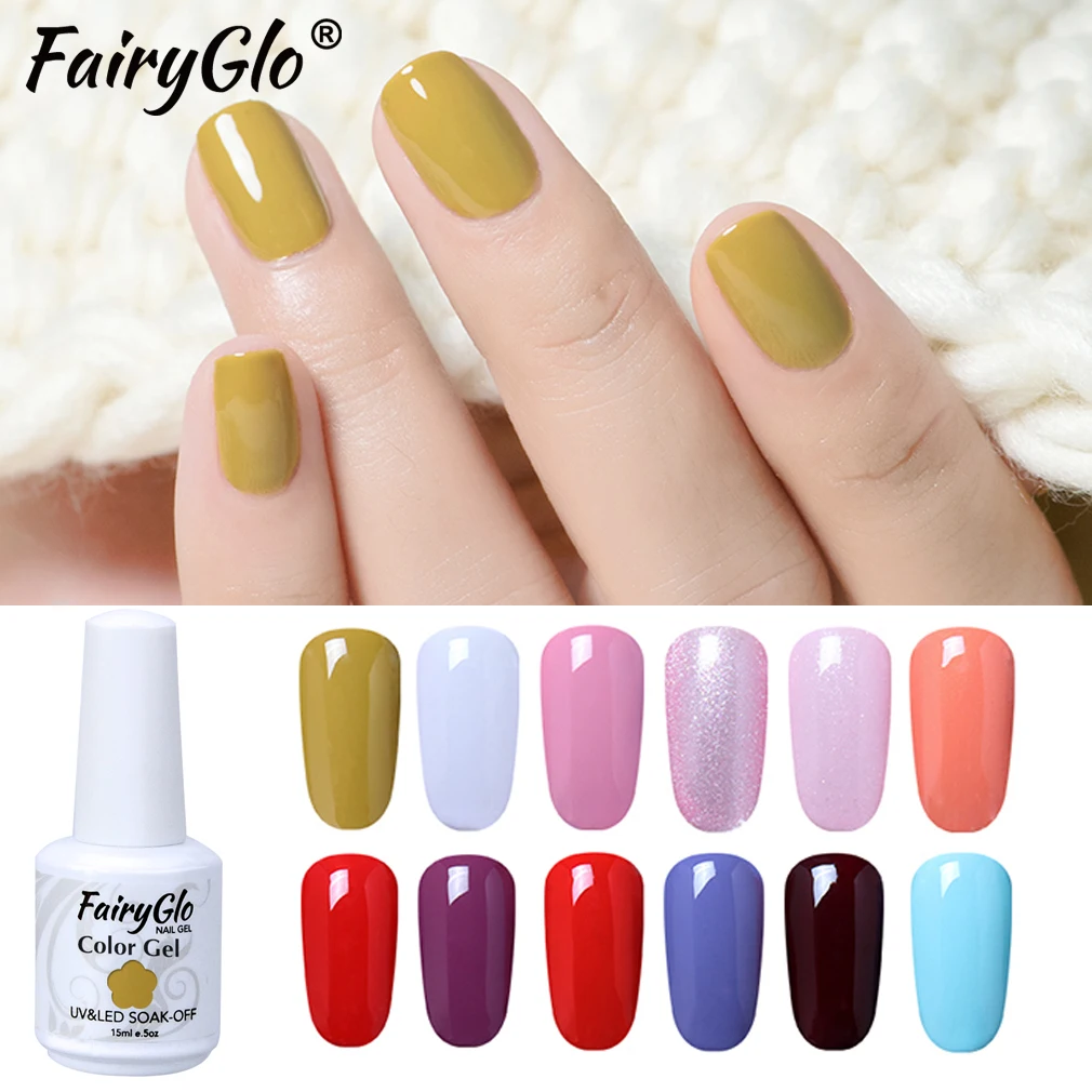 FairyGlo 15 мл винно красный гель лак для ногтей отмачиваемый УФ Гель нейл арта Vernis