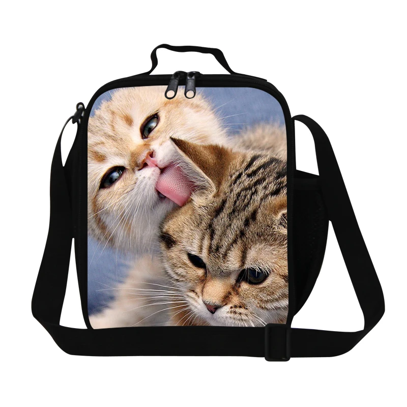 Cute Cat Insulated Lunch Cooler Bags for Girls Teenager Lunch Box Bag with Straps Small Lunch Bags for Boys School Kids Food Bag boys-lunch-bag