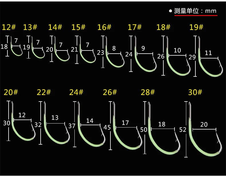 Ночной рыболовный крючок светящийся в темноте струнные крючки 12-30# светящийся кривошипно-рыболовный крючок одиночный рыболовный крючок свежая и соленая вода