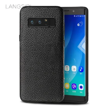 

Luxury brand phone case litchi grain all-inclusive phone case For Samsung Note 8 phone case full handmade custom processing