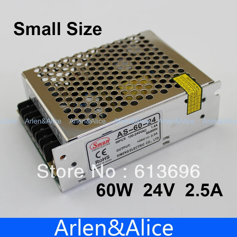 

60W 24V 2.5A Small Volume Single Output Switching power supply for LED Strip light