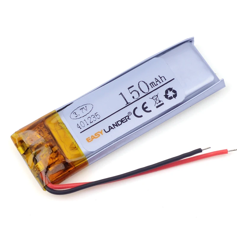 

401235 3.7V 150mAh li Polymer Battery For Game Player mouse recorder speaker RC toys headephone Remote controller 041235