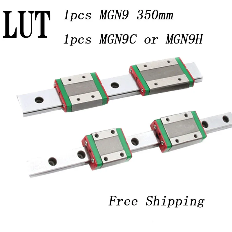 

High quality 1pcs 9mm Linear Guide MGN9 L= 350mm linear rail way + MGN9C or MGN9H Long linear carriage for CNC XYZ Axis