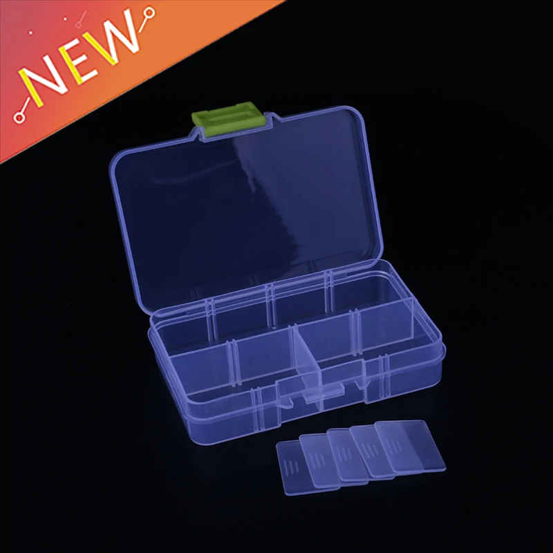

8 Compartment Storage Box Practical Adjustable Plastic Case for Bead Rings Jewelry Display Organizer