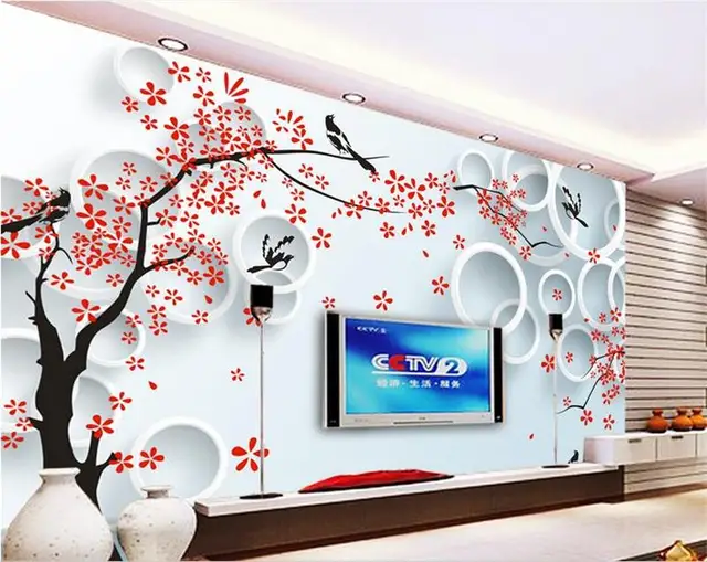 3d Chambre Papier Peint Personnalisé Photo Arbre Oiseau 3d Stéréo