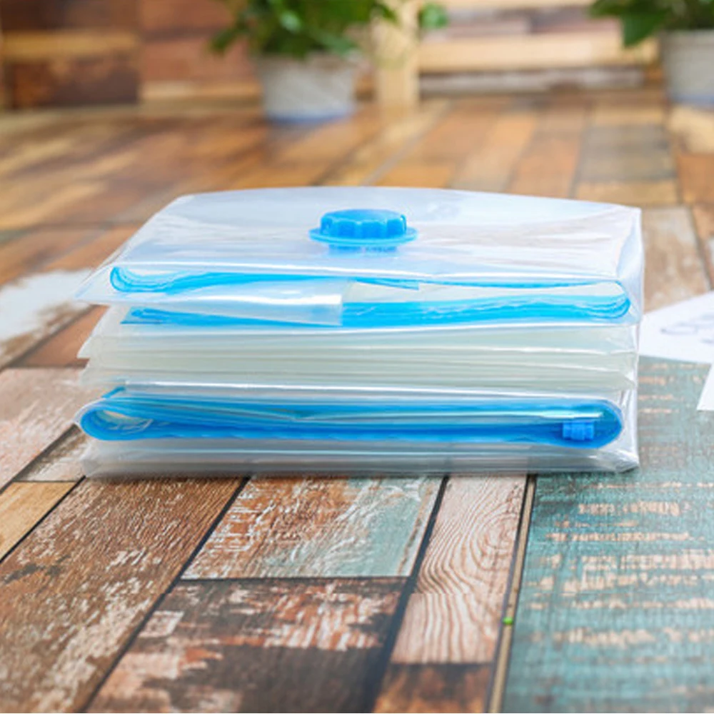 Compression Vacuum Bag Storage Organizer Transparent Border Foldable Extra Large Seal Compressed Saving Space Bags organizador (7)