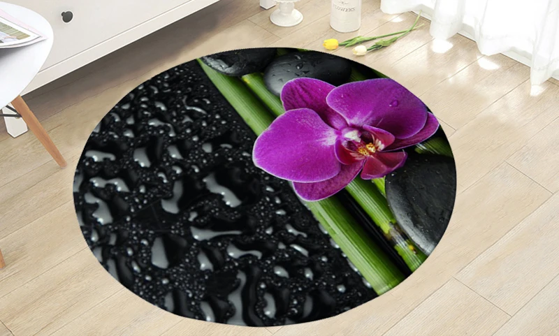 Орхидеи серии печать на заказ круглый дверной коврик нескользящий коврик ковер детская комната Домашний декор напольный коврик водопоглощающий коврик