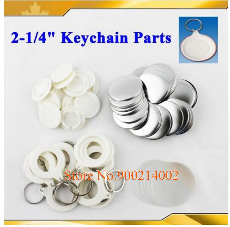 

Pro 100 Sets/Pack Badge Button Supply KeyChain Materials for Badge Button Maker 2-1/4" 58mm Key Chain Button Parts