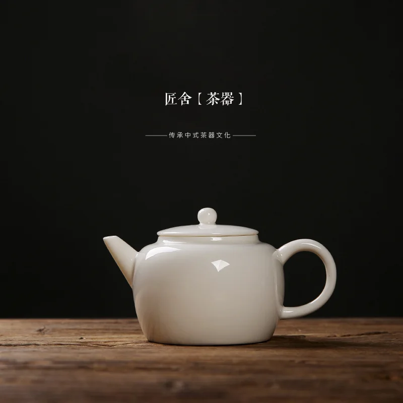 

Jade porcelain teapot ceramic kung fu tea with a single teapot Dehua white porcelain large capacity filter wholesale