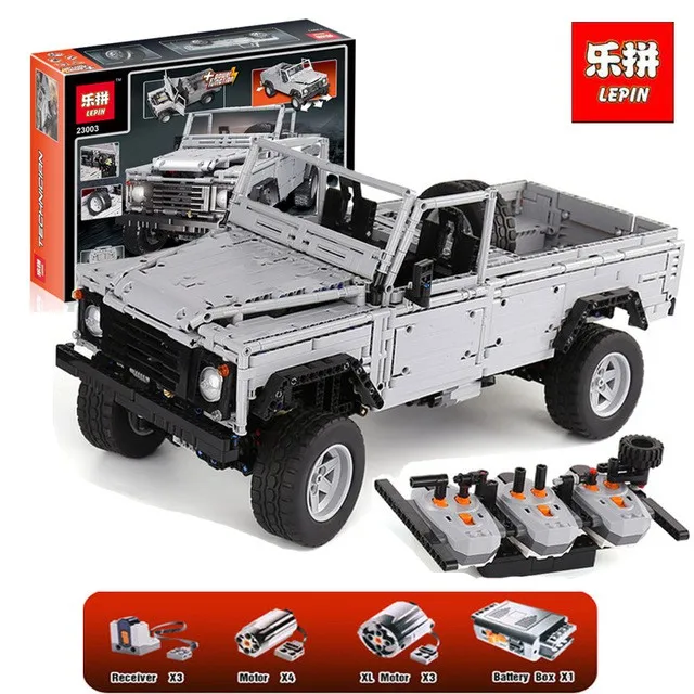 

legoing land rovering lepin Technic Series 23003 Land-Rover Defender 110 Legoing Technic 1:8.4 Building Blocks Toys