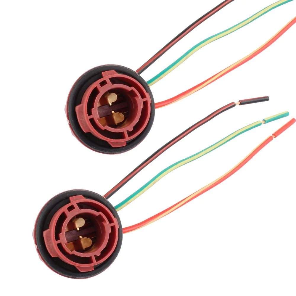 2pcs 1157 BAY15D Replacement Sockets for Brake/Stop/Turn Signal/Tail