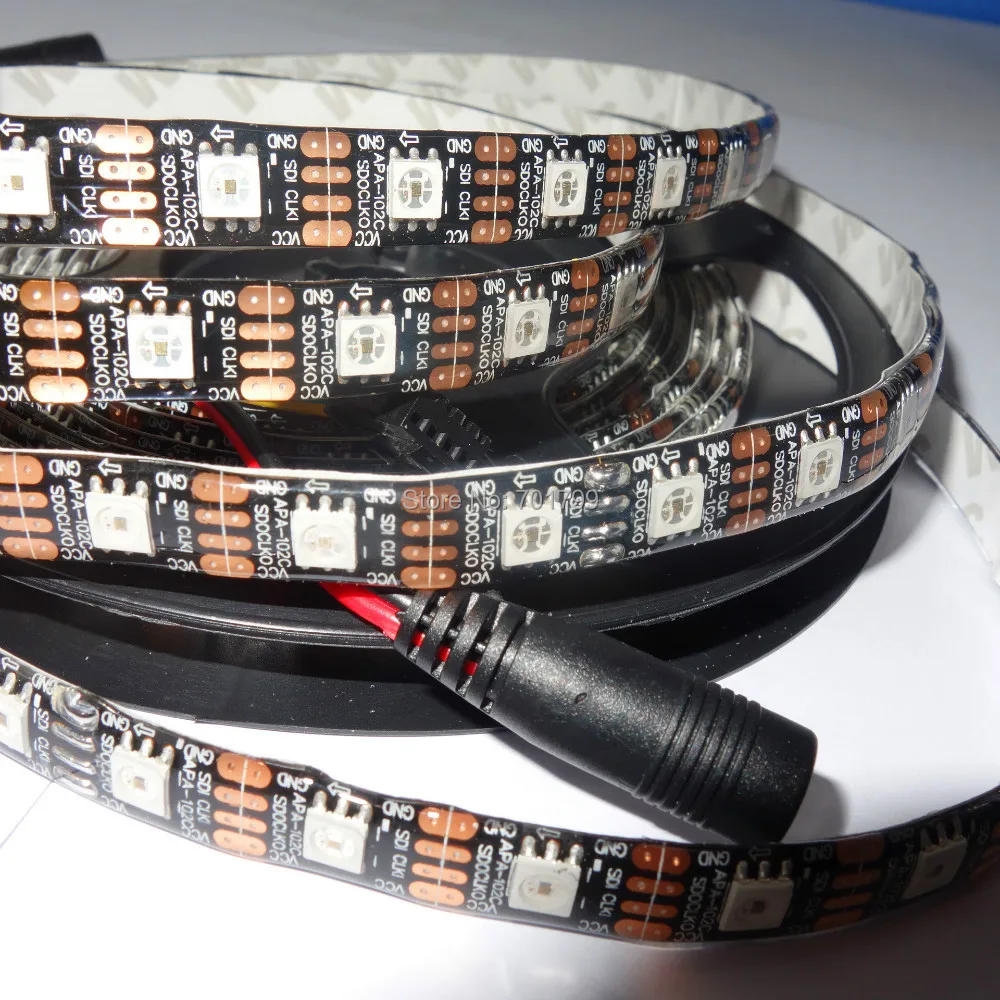 Светодиодная Пиксельная лента 4M DC5V IP65 черная печатная плата Адресуемая 60