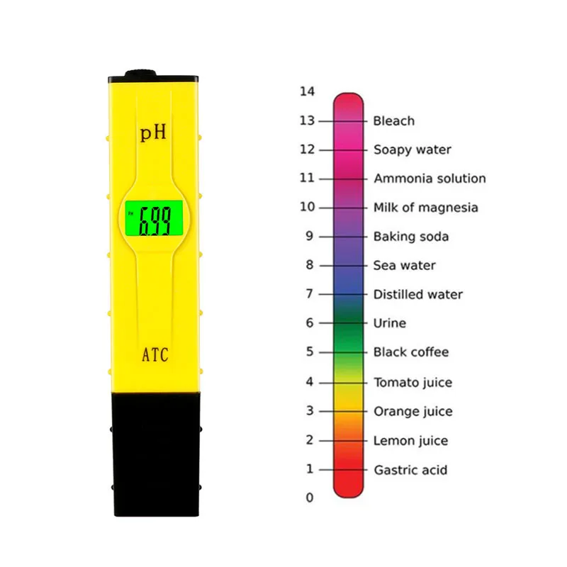 Портативный ЖК-цифровой рН-метр ручка Тип тестер аквариум бассейн воды лаборатория почвы пищевой монитор 0,0-14.0PH/0,00-14.00PH ATC