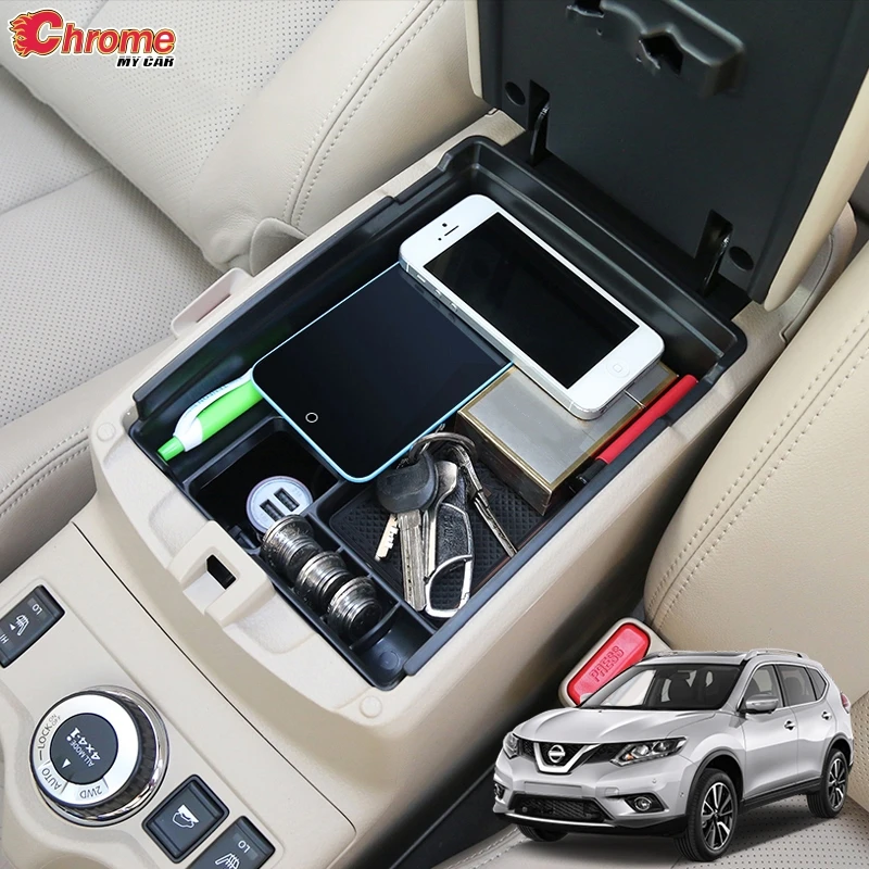 

For Nissan Rogue X-Trail T32 2014-2016 2017 2018 2019 Central Armrest Storage Box Case Tray Bin Container Pallet Car Accessories