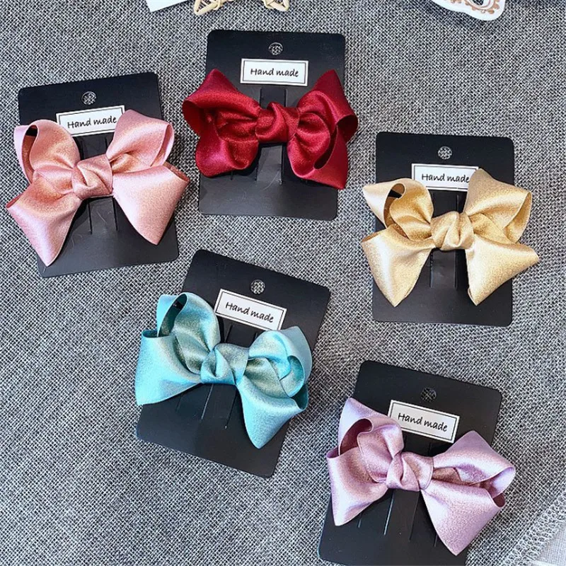 

10pcs/lot Princess Bows Fashion Girls Grosgrain Ribbon Bow Hairpins Hair Clips Muti Color Solid Bow Headdress Hair Accessories