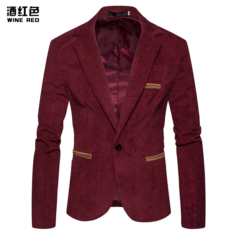 Blazer masculino casual, blazer de veludo com