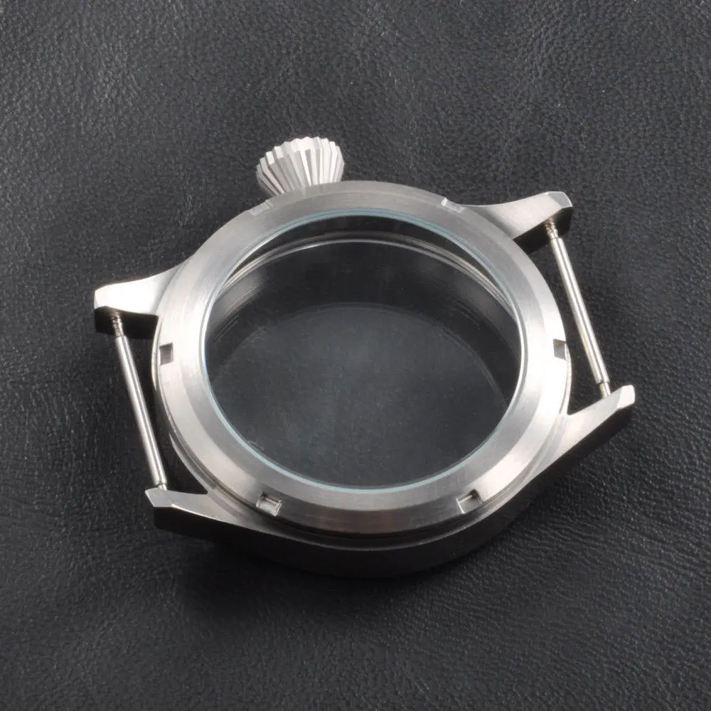Corgeut корпус часов 43 мм сапфировое стекло серебро Нержавеющая сталь чехол подходит 6497/6498 движений A2